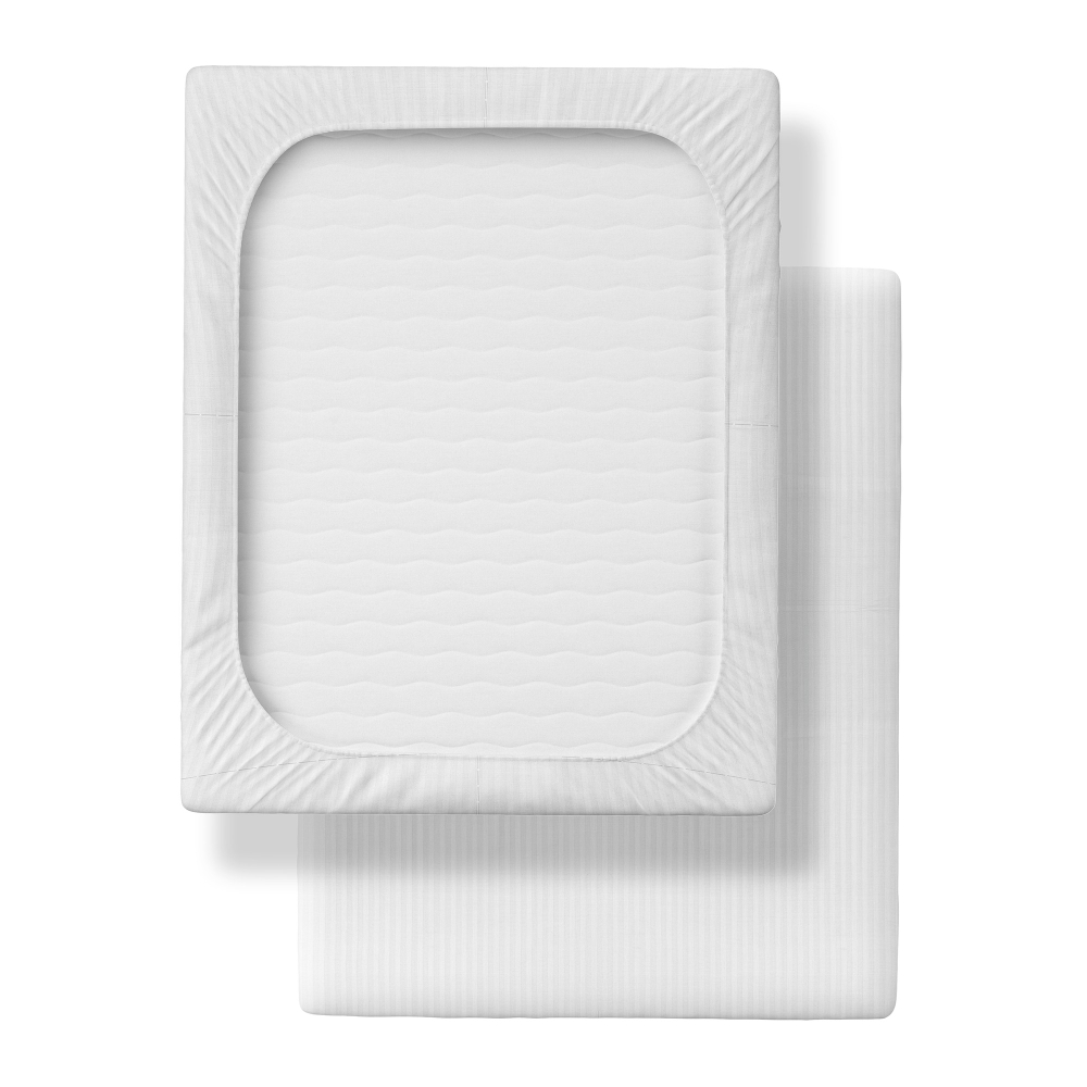 Простыня на резинке 160х200 (полоска белая)