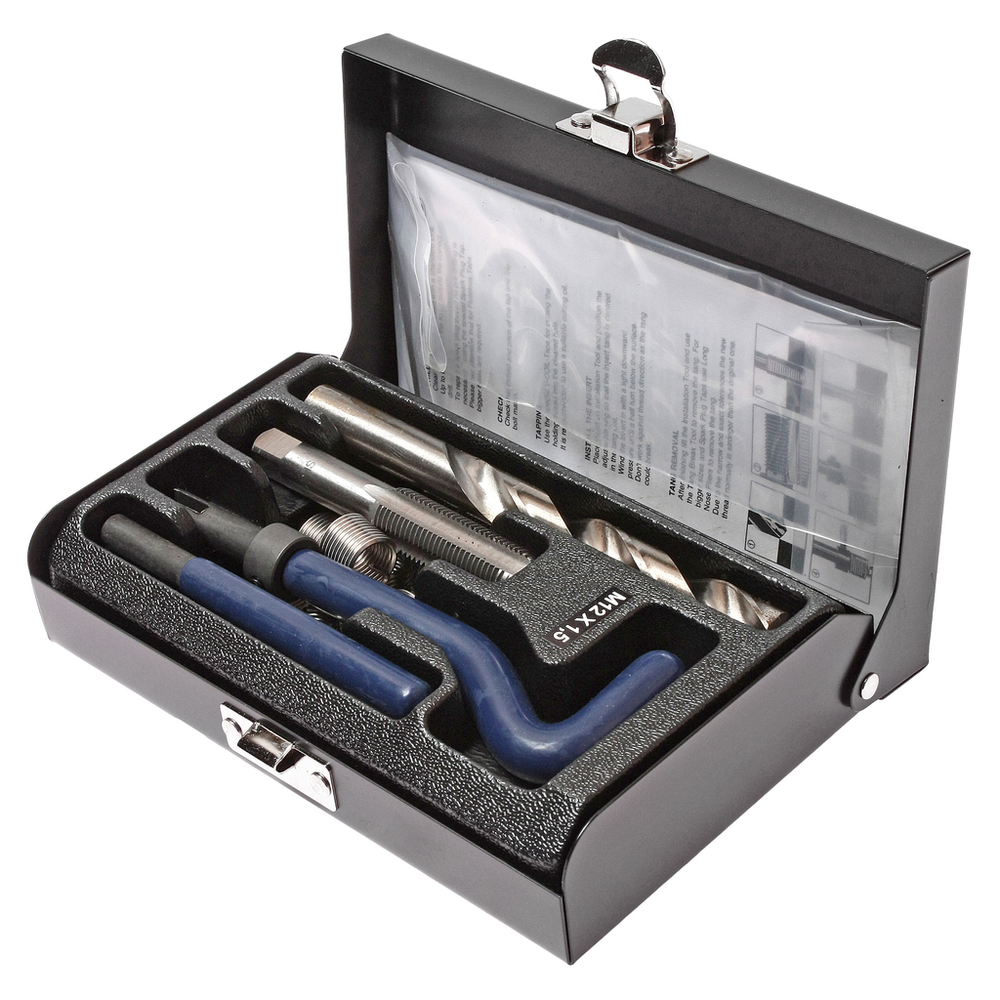 Набор инструментов и вставок для восстановления резьбы М12х1.5мм L=16.3мм 14 предметов JTC