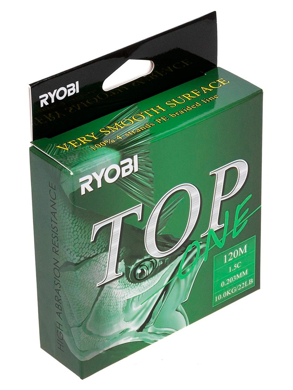 Шнур плетеный для рыбалки Ryobi TOP PE4X-120M Dark green 0.6/d-0.128mm