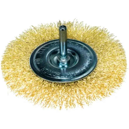 Корд-щетка дисковая для дрели с ворсом из латун. волнистой проволоки 50 мм "РОСОМАХА" (923050)