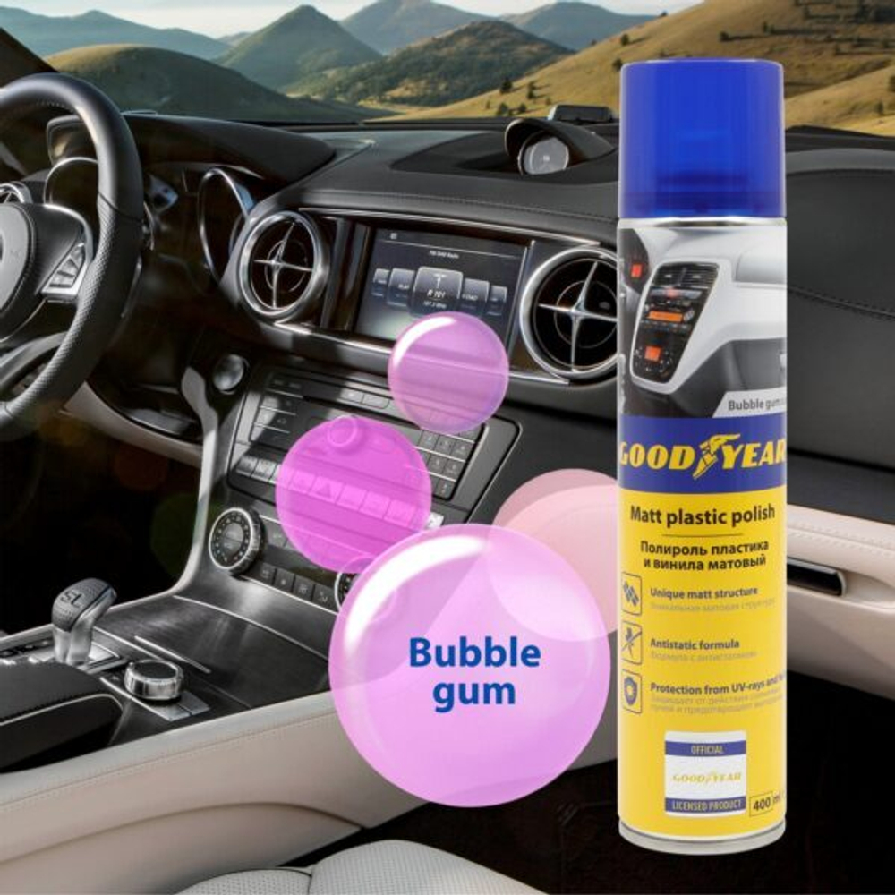 Полироль пластика Bubble gum, матовый Goodyear (400мл)