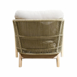 Кресло деревянное плетеное с подушками Tagliamento Talara, бежевый, лен