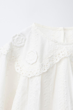 ZARA РУБАШКА В РОМАНТИЧЕСКОМ СТИЛЕ С ВЫШИВКОЙ», ЭКРЮ
