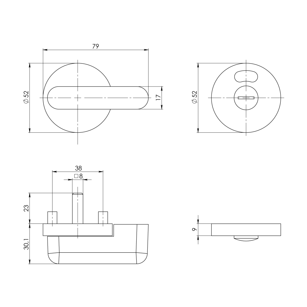 Ручка поворотная BK6.WC.CABIN PVC WH белый