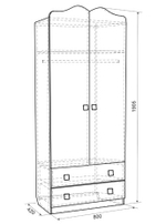Фэнтези (Mebelson) Шкаф комбинированный (2 двери)