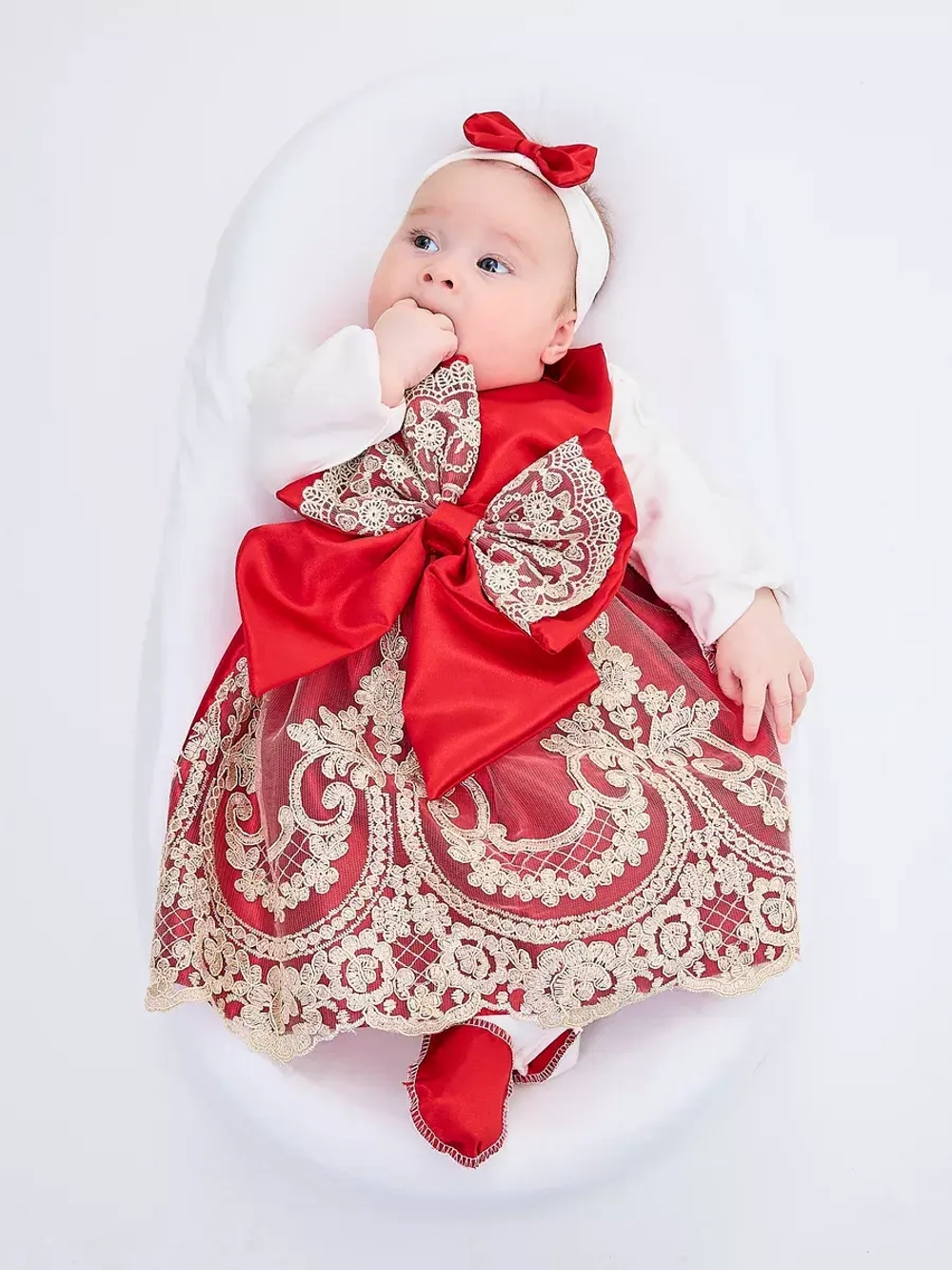 красное платье для новорожденных девочек