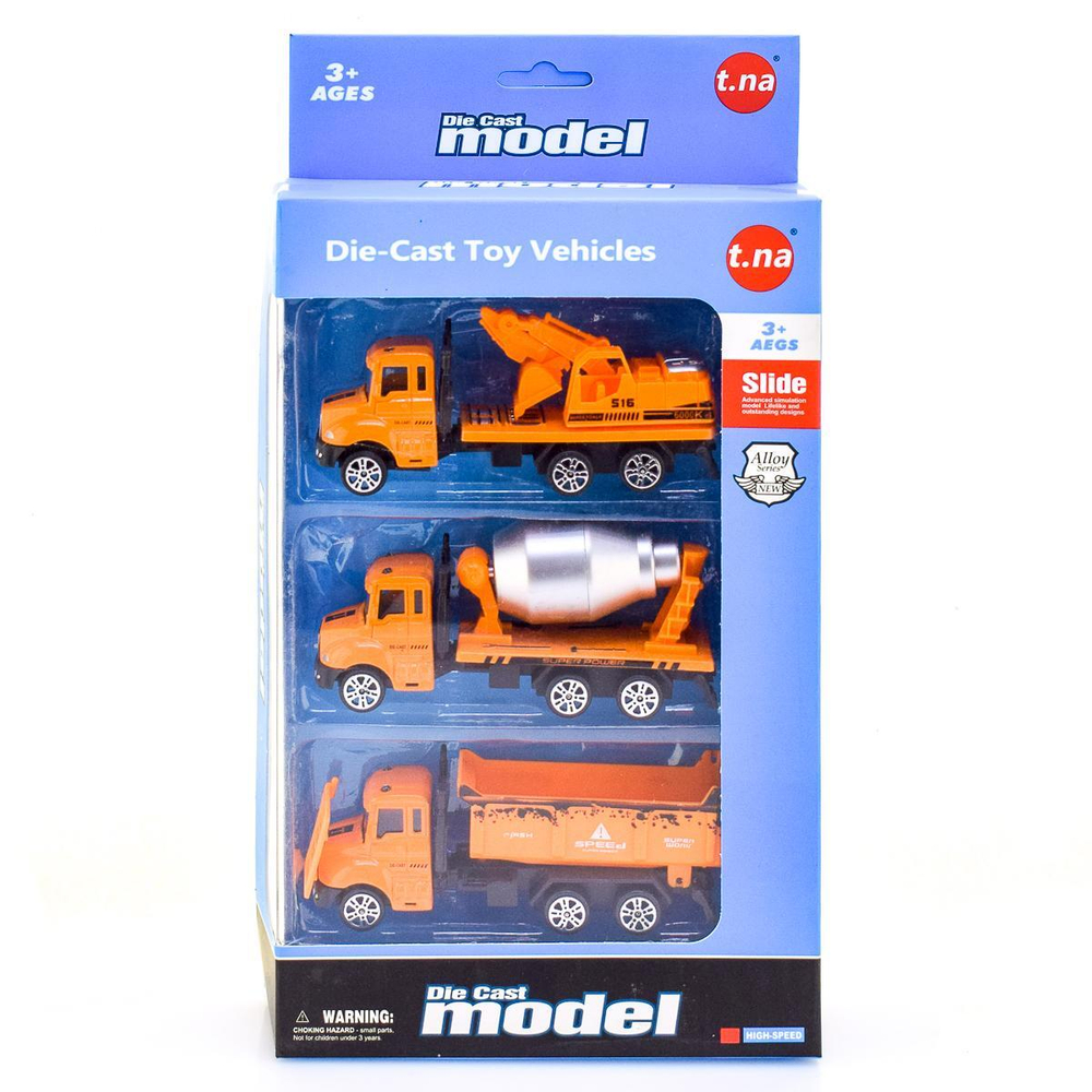 Набор машинок ин.мет. Строители, 3шт. коробка