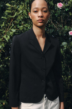 ZARA БЛЕЙЗЕР С КАРМАНАМИ ZW COLLECTION, ЧЕРНЫЙ