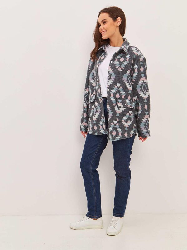 Рубашка Этно розово-голубая - фото 4