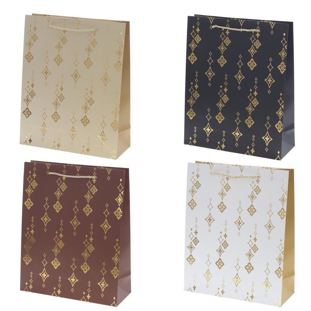 GAEM Пакет подарочный M (бумага 210г/м2, блок микс 12шт), L26 W10 H32 см, 4в.