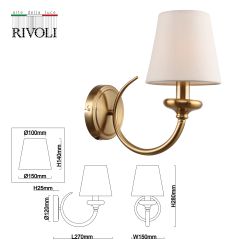 Бра светильник Rivoli Carissa 2073-401 настенный 1 х Е14 40 Вт классика | Rivoli