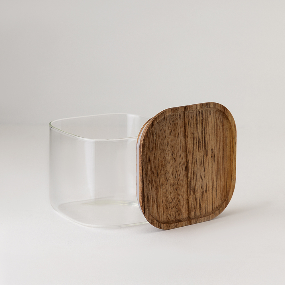 Банка для хранения квадратная glass acacia, 600 мл