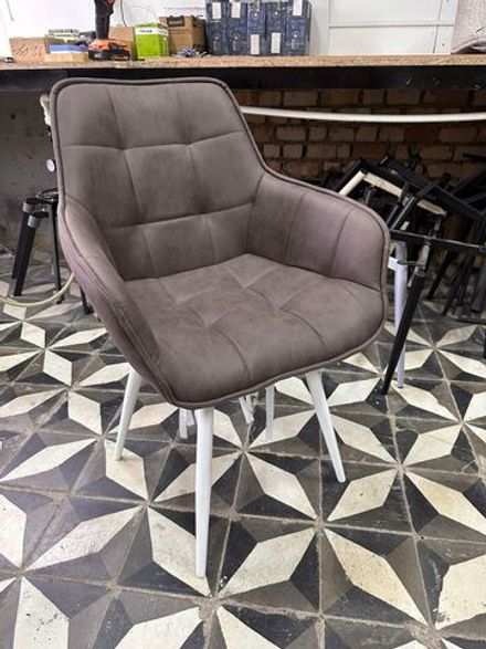 Стул СОЛИС 360 град. поворот.  Федерика Шоколад, иск.замша / черный каркас, М-City