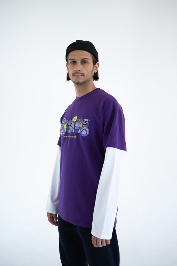 Лонгслив Все проблемы из-за взрослых Фиолетовый - фото 4