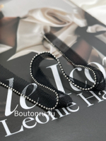 Кант сетка черный с серебристой монилью