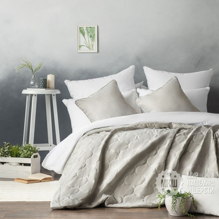 Стеганое покрывало в спальню ДОВВЕР (арт. BL02-288-08) - 230х250 см. - серое