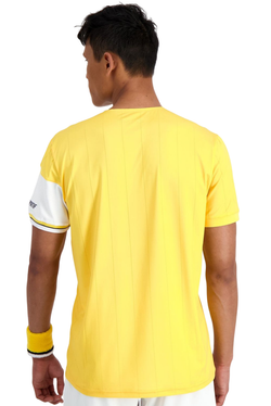Мужская теннисная футболка Le Coq Sportif Tennis Pro T-Shirt SS 23 N°1 M - new optical white/jaune champion