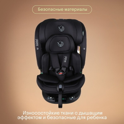 Детское автокресло Kidzi Spin plus 360 i-SIZE KDZ08B черный