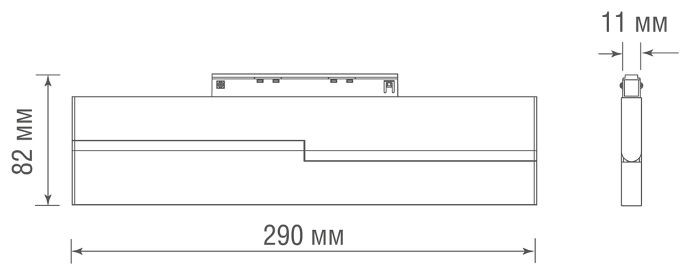 Led светильник Slim Line, Line, DC 48В 12Вт, L290xW11xH82 мм, 800Лм, 90°, 3000К, недиммируемый, IP20, Ra&gt;90, черный