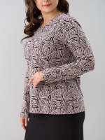 Лонгслив ЛНкл-081/бежевый-зебра