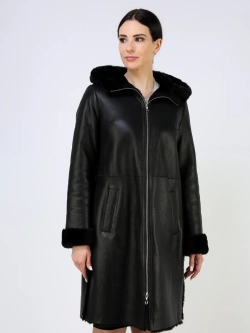 Дубленка зимняя натуральная с капюшоном