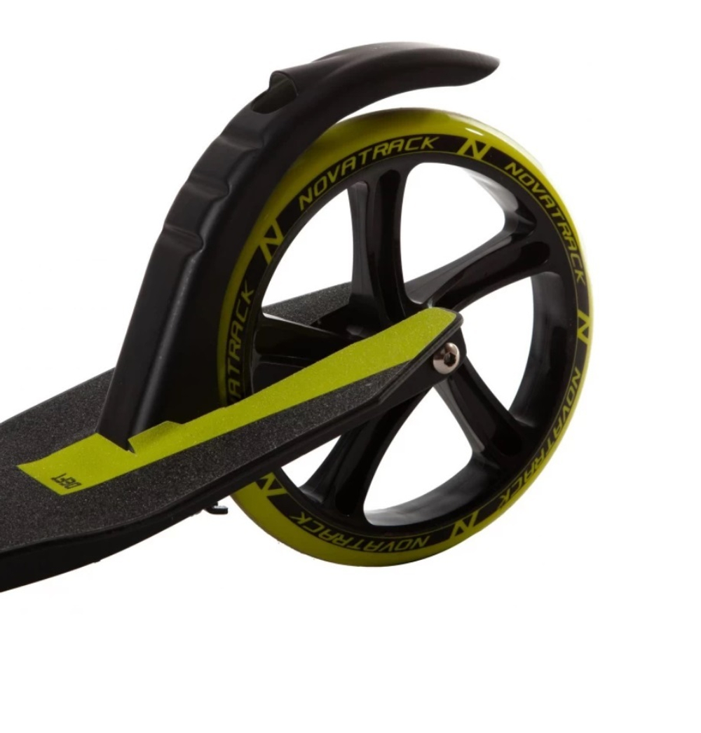 Самокат для детей NOVATRACK DEFT PRO, 230/200 мм, ручной тормоз, лимонный