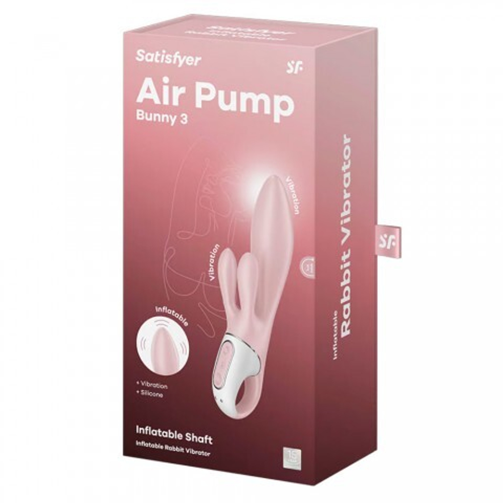 Вибратор-кролик с функцией расширения Satisfyer Air Pump Bunny 3 розовый