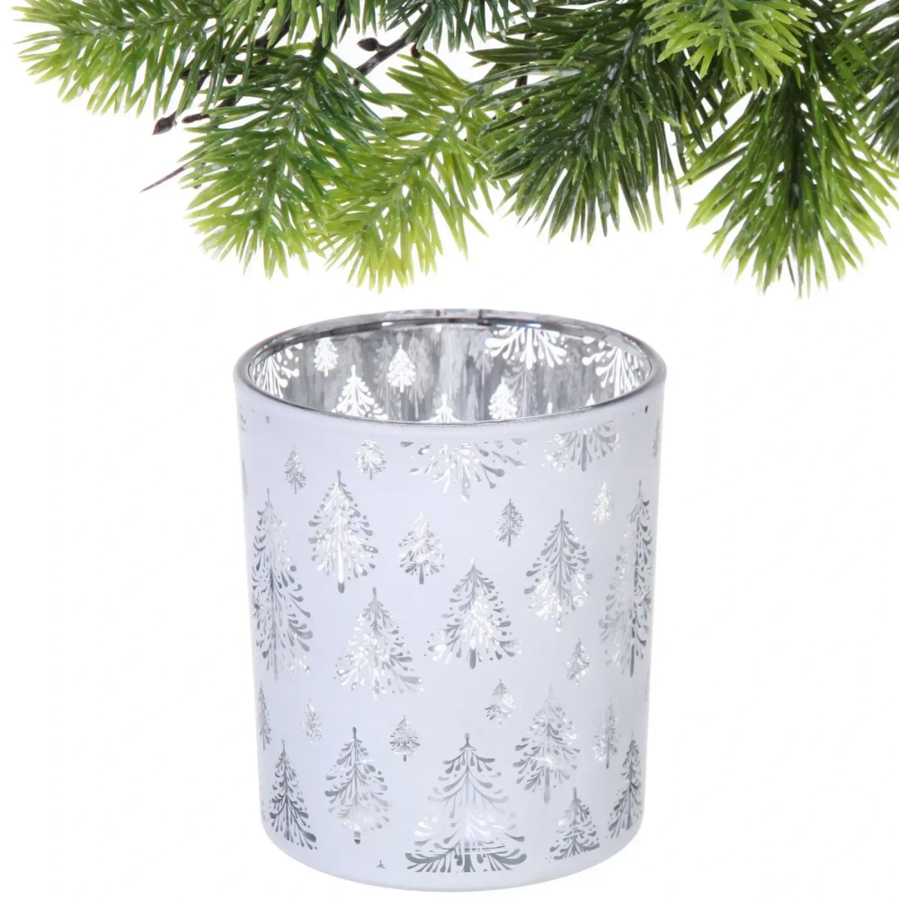 Подсвечник «Сказочная метель» 8,5*10 см, Белый