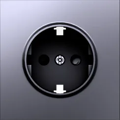 Donel S08 сталь накладка для розетки Schuko с заземлением, со шторками 16A 250 В~,серия DB