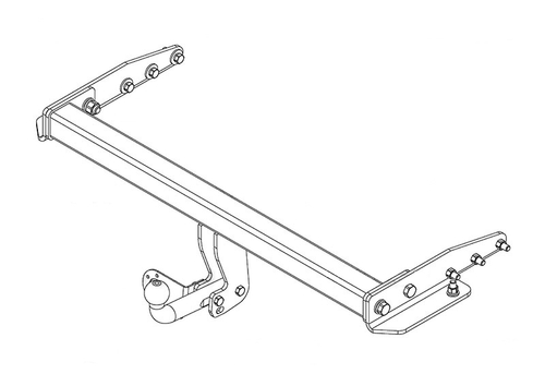 Фаркоп на Jeep Grand Cherokee WK2 2011-2021, кроме SRT8. Без выреза в бампере. Тип шара: A. Нагрузки: 2500/100 кг, JW 03