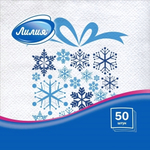 Салфетки бумажные Лилия 24х24 с рисунком «Подарок зимы» 1сл 50л