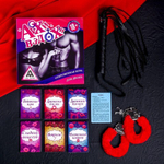 Игра для двоих "Ахи вздохи. Безумная страсть" 3 в 1 (64 карты, плетка, наручники)