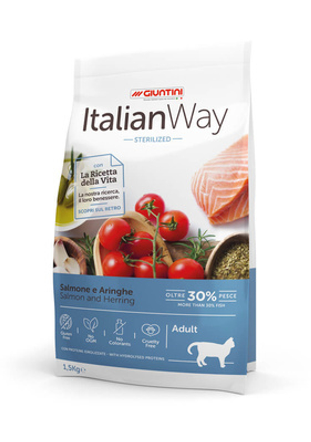 Italian Way  корм для стерилизованных кошек с лососем и сельдью (ITALIAN WAY STERILIZED SALMON/HERRINGS) 1,5 кг