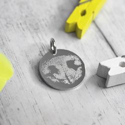 Кулон подвеска с гравировкой отпечатка носика на заказ