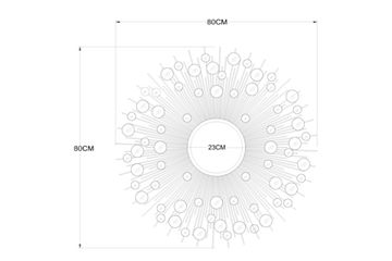 19-OA-5702/1 Зеркало диам.80, центр.диам.23 см