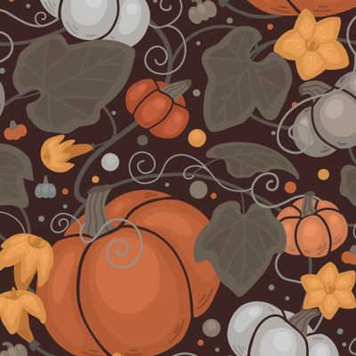 Узор из тыкв и листвы