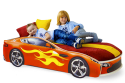 Кровать с матрасом Бельмарко Бондмобиль красный