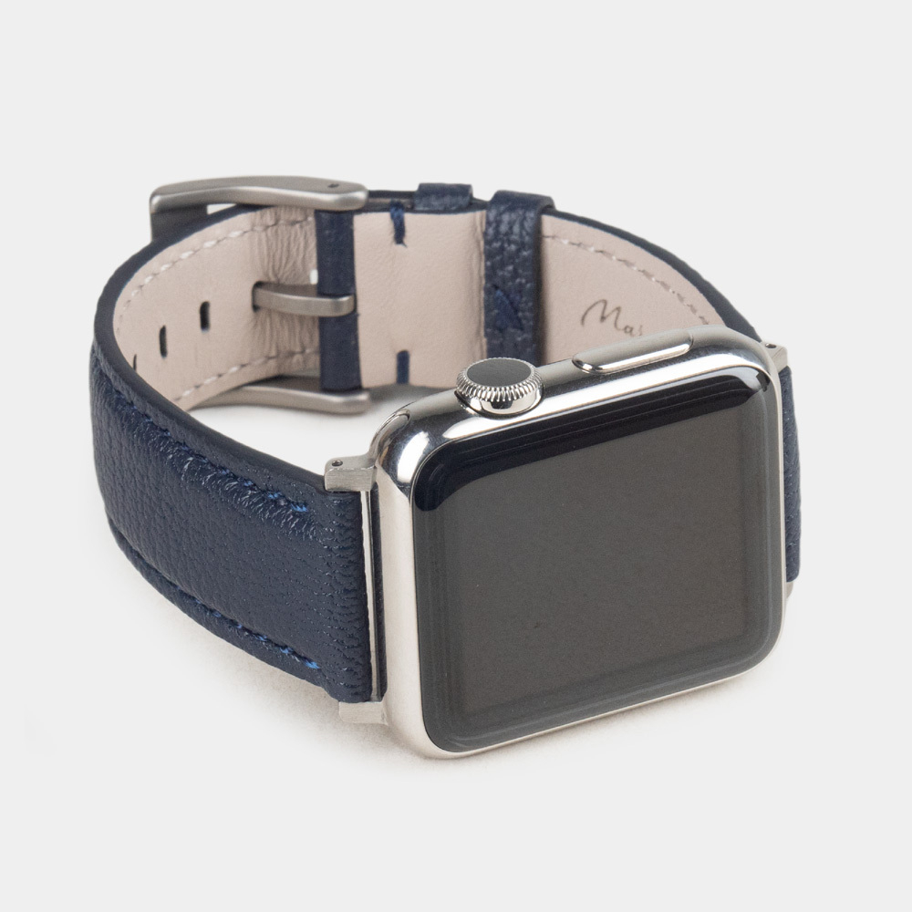 Ремешок для Apple Watch 40/41/42 mm из кожи козы, синего цвета