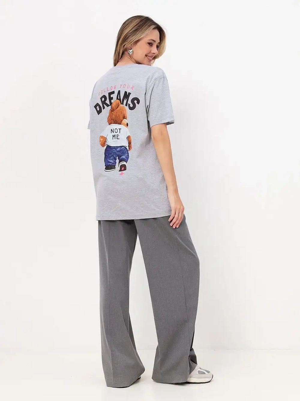 Футболка с принтом на спине Мишка Тедди 100 % хлопок