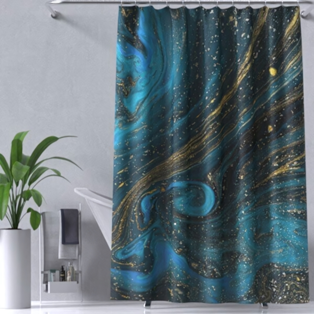 Штора для ванной комнаты ZALEL 180*200 полиэстер с утяжелителем Marble YT-Marble188