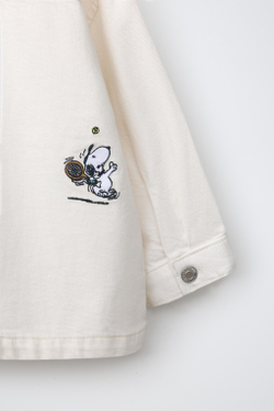 ZARA КУРТКА-РУБАШКА ИЗ САРЖИ SNOOPY PEANUTS™, ЭКРЮ