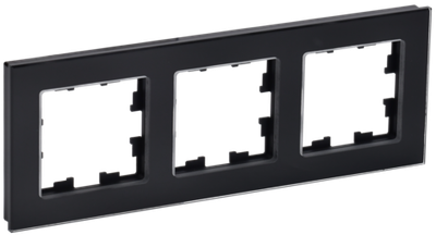 BRITE Рамка 3 -местная РУ-3-2-БрЧ стекло черный IEK