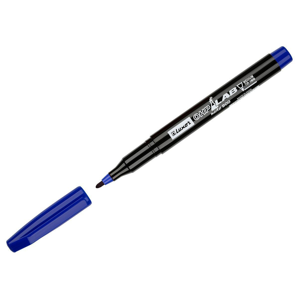 Маркер перманентный лабораторный синий 1,0мм "OHP 900" (Luxor)