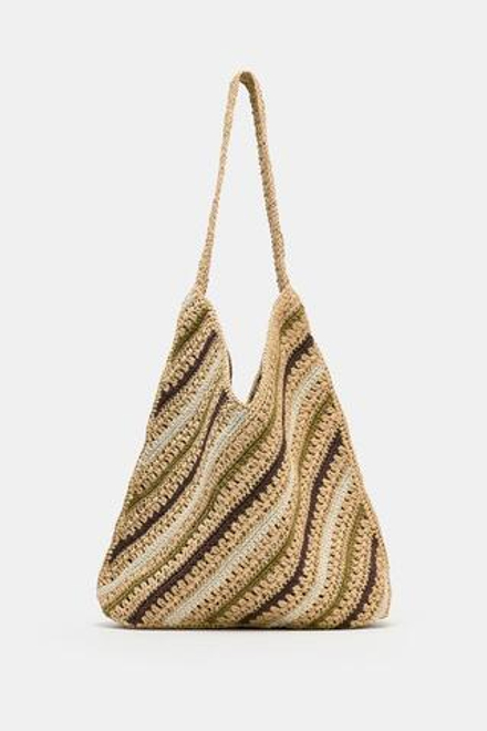 ZARA СУМКА С ПЛЕТЕНЫМ КОРПУСОМ, РАЗНОЦВЕТНЫЙ