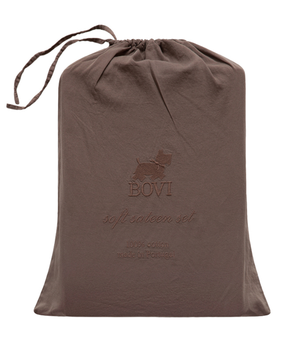 Постельное белье 1.5 спальное Bovi Soft Sateen шоколадное