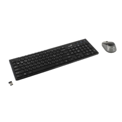 Клавиатура + мышь Genius Smart KM-8230 BLACK {USB,1 мини-ресивер на оба устройства,104 кл кнопка SmartGenius,  мембранная,800-1600 DPI} [31340015408]