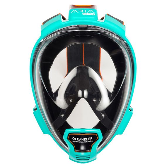 Маска полнолицевая Oceanreef ARIA QR+ для сноркелинга, с держателем камеры черный/белый