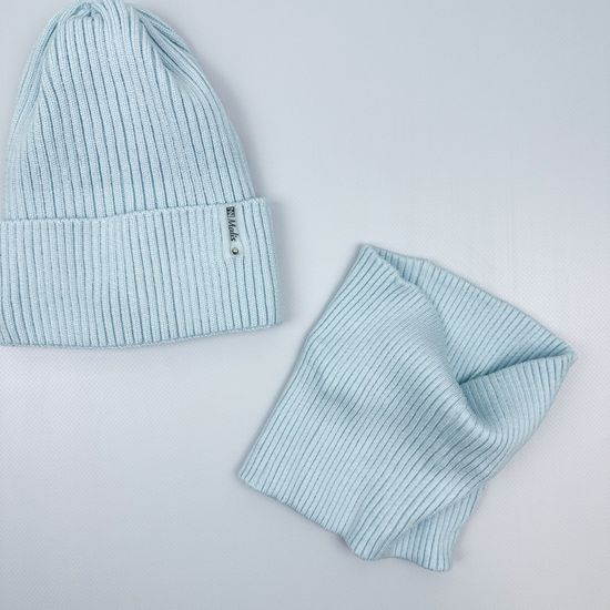 Шапка со снудом, Голубая