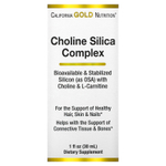 California Gold Nutrition, комплекс с холином и диоксидом кремния, биодоступный и стабилизированный кремний с холином и L-карнитином, 30 мл (1 жидк. унция)