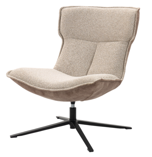 Кресло лаунж Sway бежевый с коричневым букле и велюр
